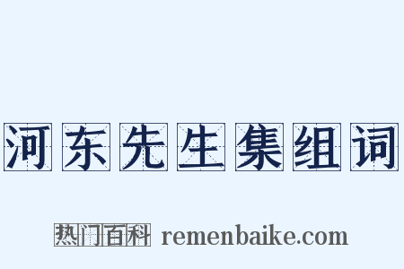 河东先生集组词是什么意思的图片